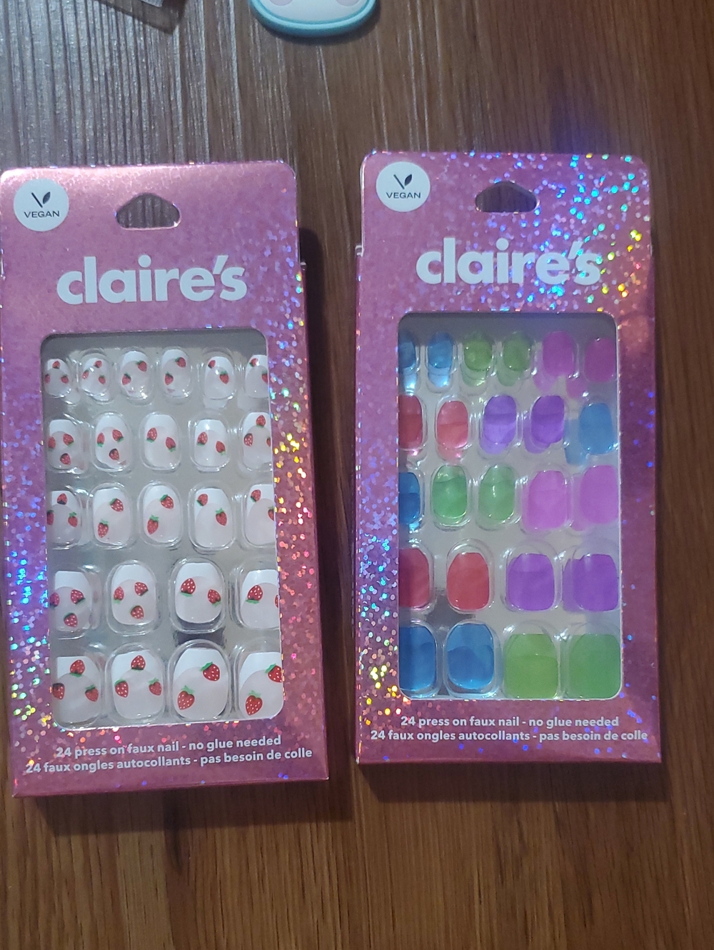 Claire's White Strawberry & Neon Multicolor Press-On Nails